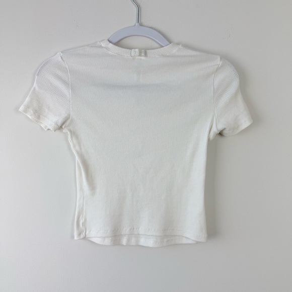 Skims White Ribbed Baby Tee - Picture 3 of 6